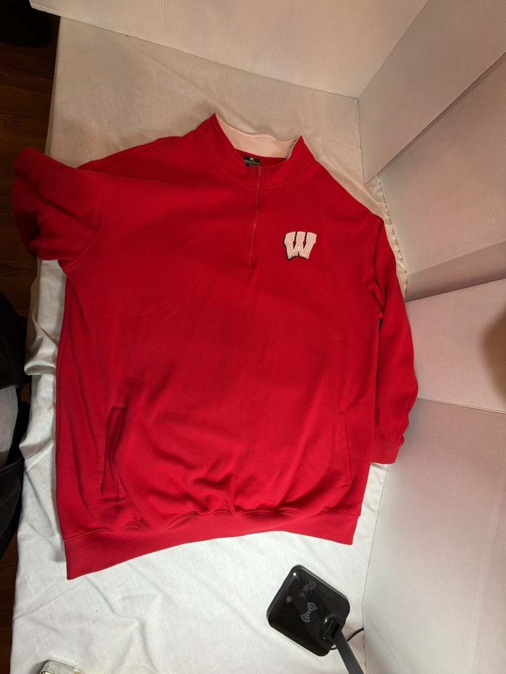 Colosseum Wisconsin Badgers 1/4 Zip Sweatshirt Red Size 3XT